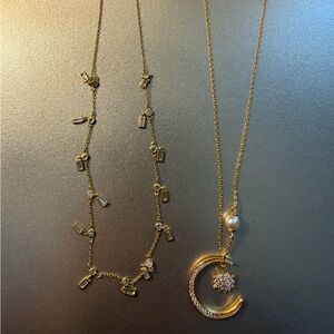 Kate Spade Gold Necklace Set with Pearl and Crystal Charms